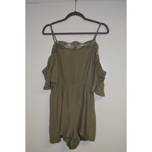 Army Green Lace Romper